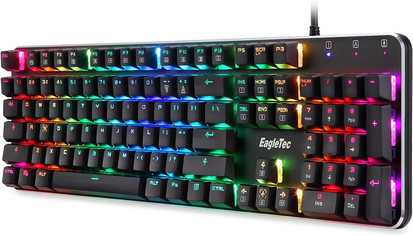 EagleTec KG050-BR RGB Mechanical Gaming Keyboard angled view