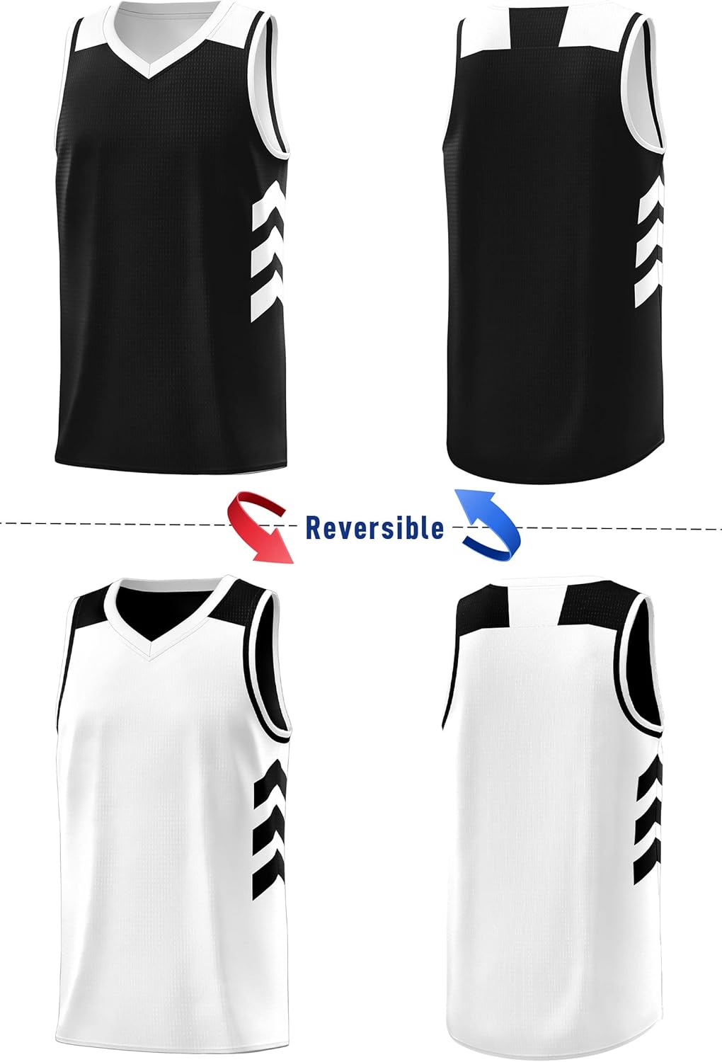 KXK Youth Reversible Basketball Jersey Shirts,Fashion Blank Basketball Jerseys for Kids - Image 2
