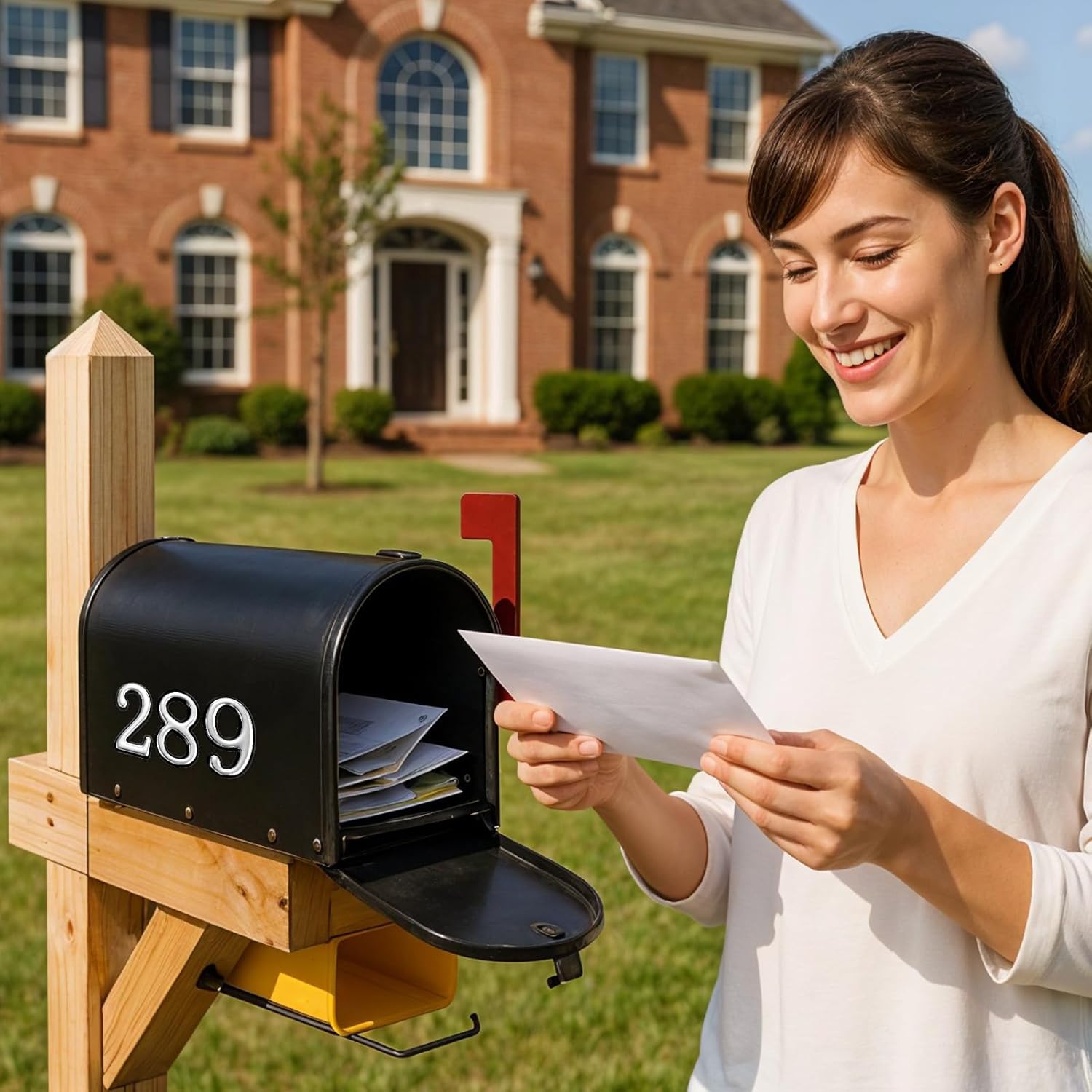 40 PCS Reflective Mailbox Numbers 2 Inch, Reflective Numbers for Mailbox, 3D Self Adhesive Mailboxes Stickers Number, House Number for Residence, Apartment, Office Room