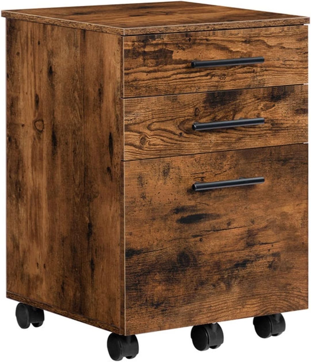 JITUIHOM Office File Cabinets 3 Drawer Organizer Mobile Base 5 Wheel Cabinet with Hanging File Drawer(B)