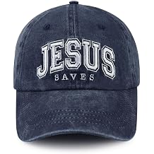 Jesus Saves Hats for Men Women, Funny Adjustable Cotton Christian Baseball Cap
