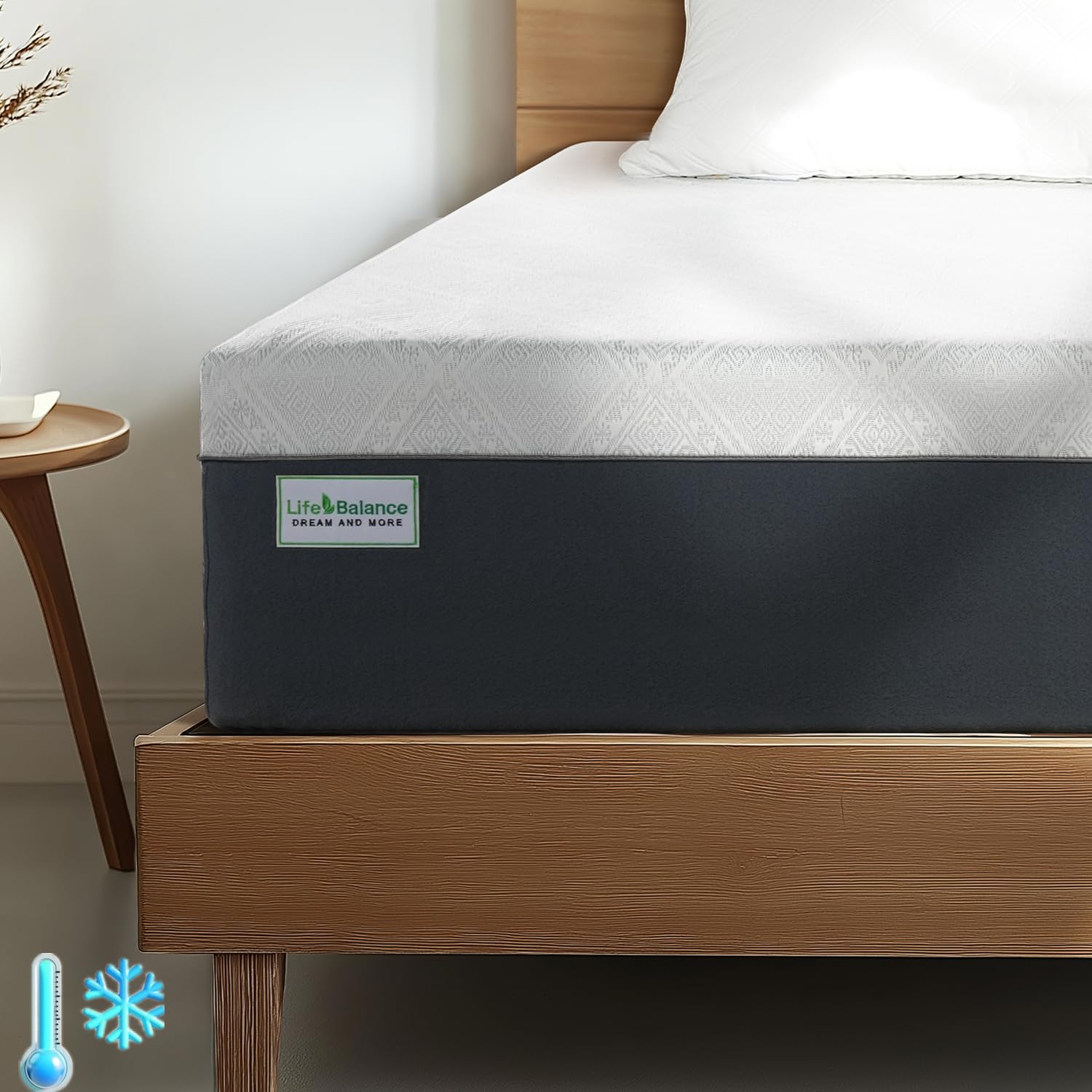 Life Balance Queen Size Mattress 10 Inch Cooling-Gel Memory Foam Mattress Made in USA CertiPUR-US Certified Mattresses in