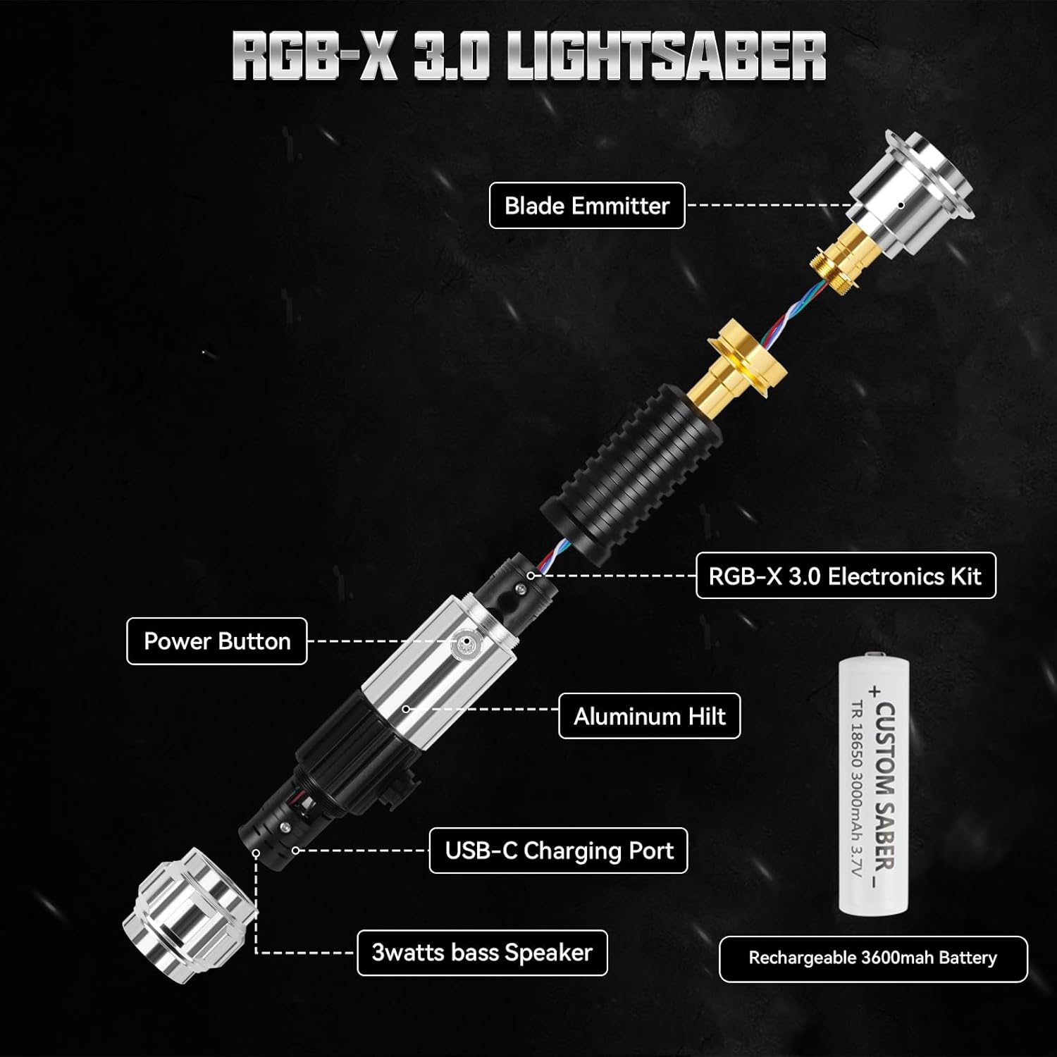 Smooth Swing Lightsaber, Premium Metal Hilt Dueling Light Saber, APP Control 16 Sound Effects with Infinite RGB Colors Change, Motion Control FX Sabers for Adults and Role Play (44in)