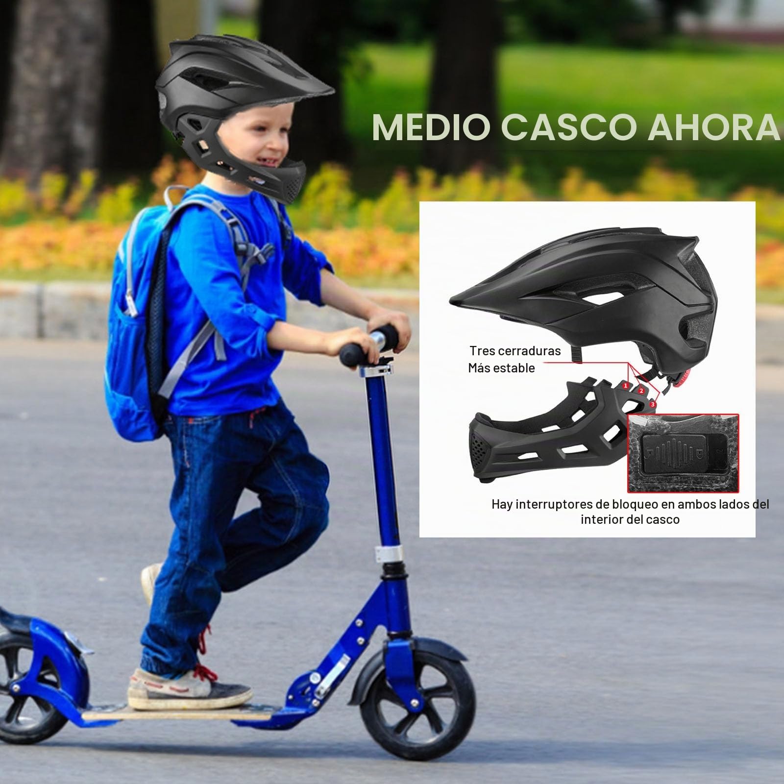 Casco Integral de Motocross para Niños y Niñas - Protección para Motocicleta y Bicicleta de Montaña