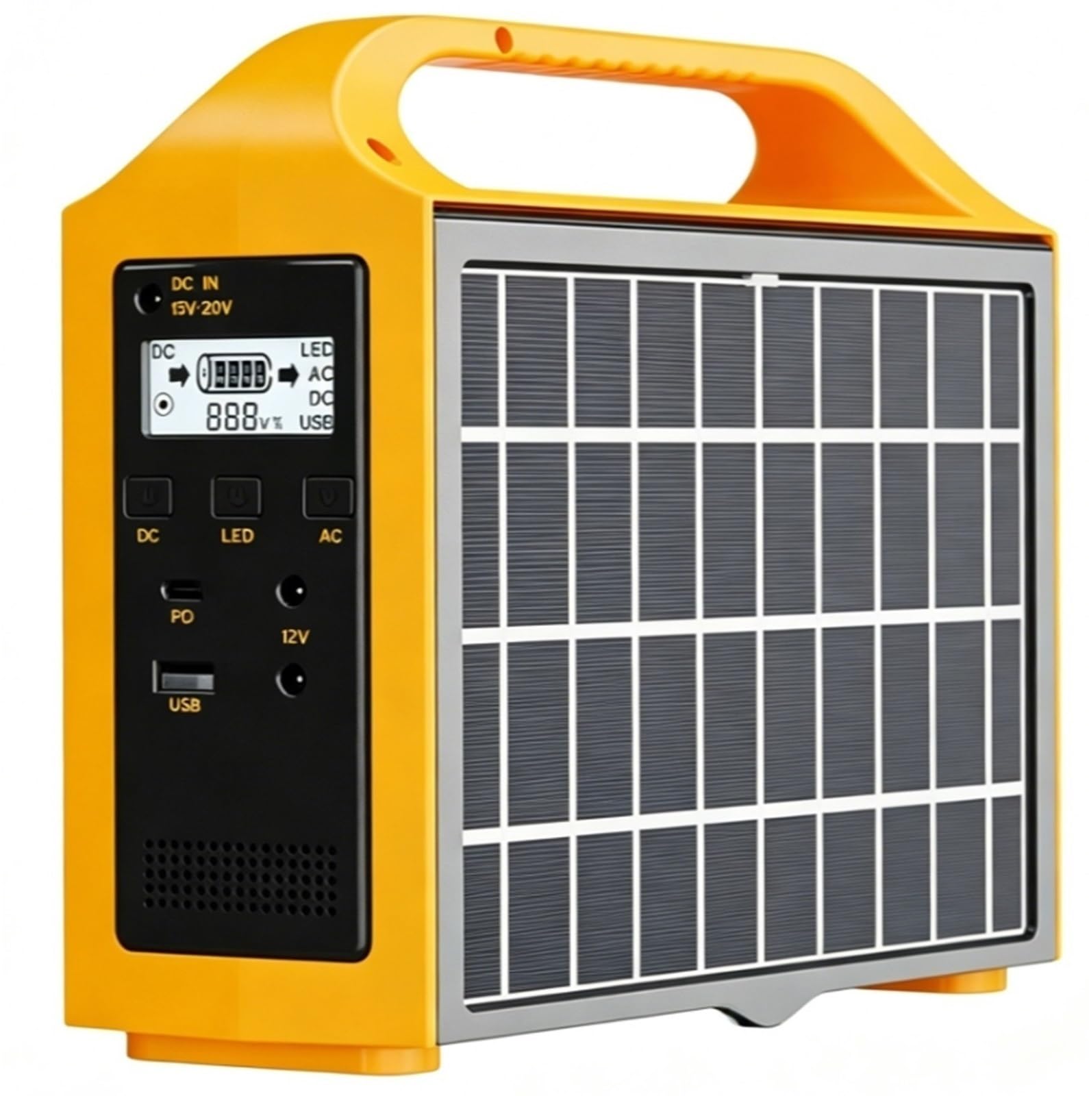 Generador Solar Portátil 100W con Panel Plegable Incorporado, Batería LiFePO4, Doble Voltaje 110V/220V, Fuente de Reserva Energética para Cortes de Luz y Viajes(110V)