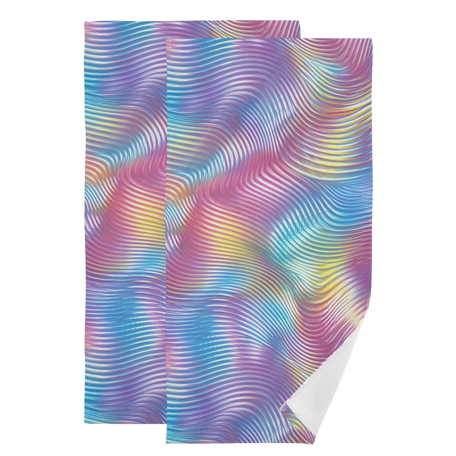 Toallas de mano de algodón de 36x72 cm con diseño teñido anudado para baño, pack de 2