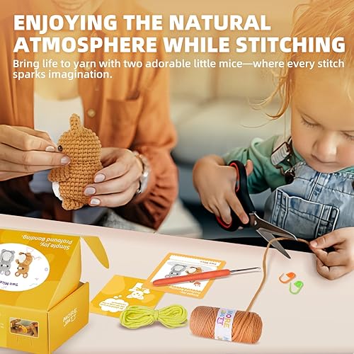 Vista 18 de MOREJMTT Kit de ganchillo para principiantes, aprende a tejer, incluye hilo suave fácil de tejer, tutorial en video paso a paso, gancho, regalo