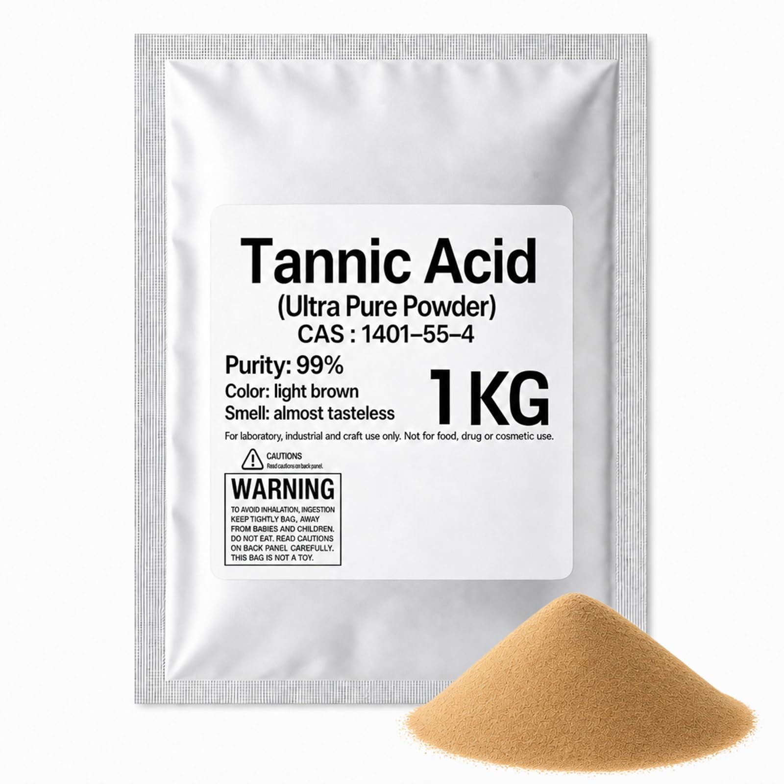 300 g de ácido tánico, ácido tánico en polvo 99%-1kg | Curtido de cuero |Reactivo industrial de grado laboratorio | Inhibidor de corrosión de metales|la prevención de la oxidación
