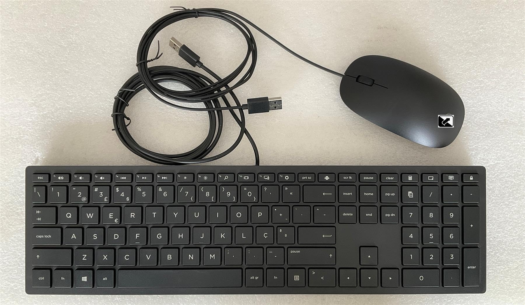 For HP Lifestyle TPC-P001K 928923-131 Portuguese Layout USB Wired Keyboard Mouse wires cabled usb Português Portugal