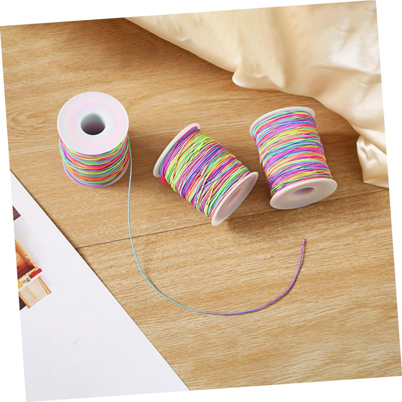jojofuny 5 Rollen Gewinde Schnüre Elastische Schnur Schmuck Kabel Armbänder Bastelschnur Makramee-Schnur Herstellung Dehnbar Fälschung Strecken Perlenschnur Polyester