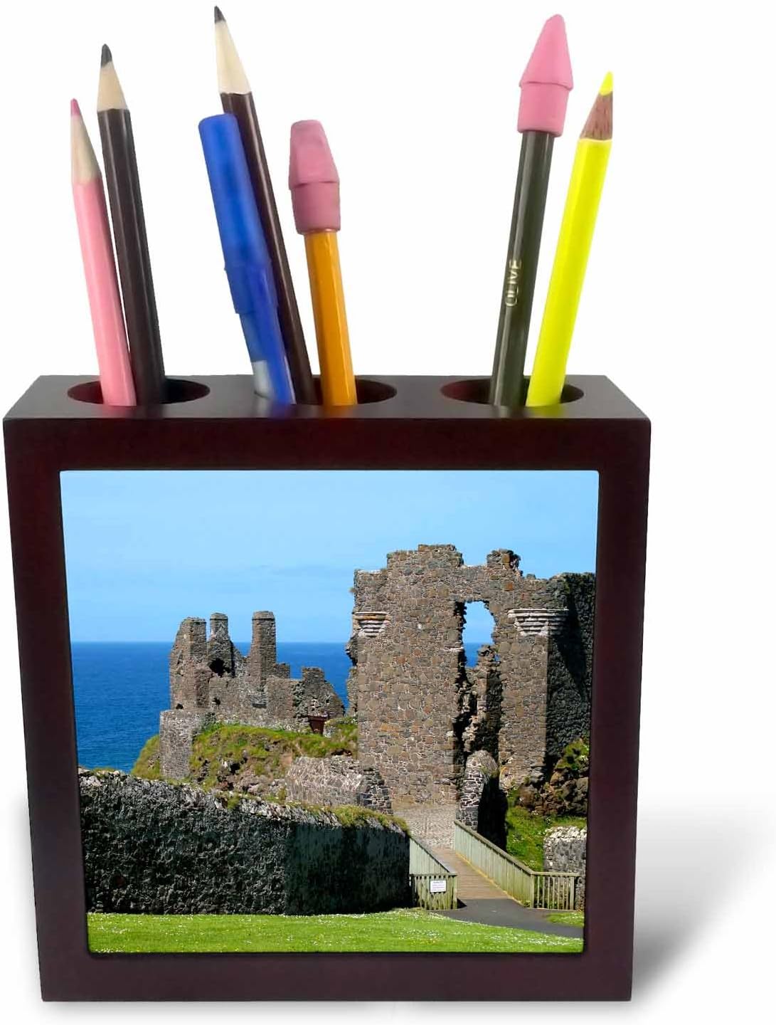3dRose ph_82664_1 Ireland, Dunluce Castle Ancient Architecture-Eu30 Kwi0000-Kymri Wilt-Tile Pen Holder, 5-Inch
