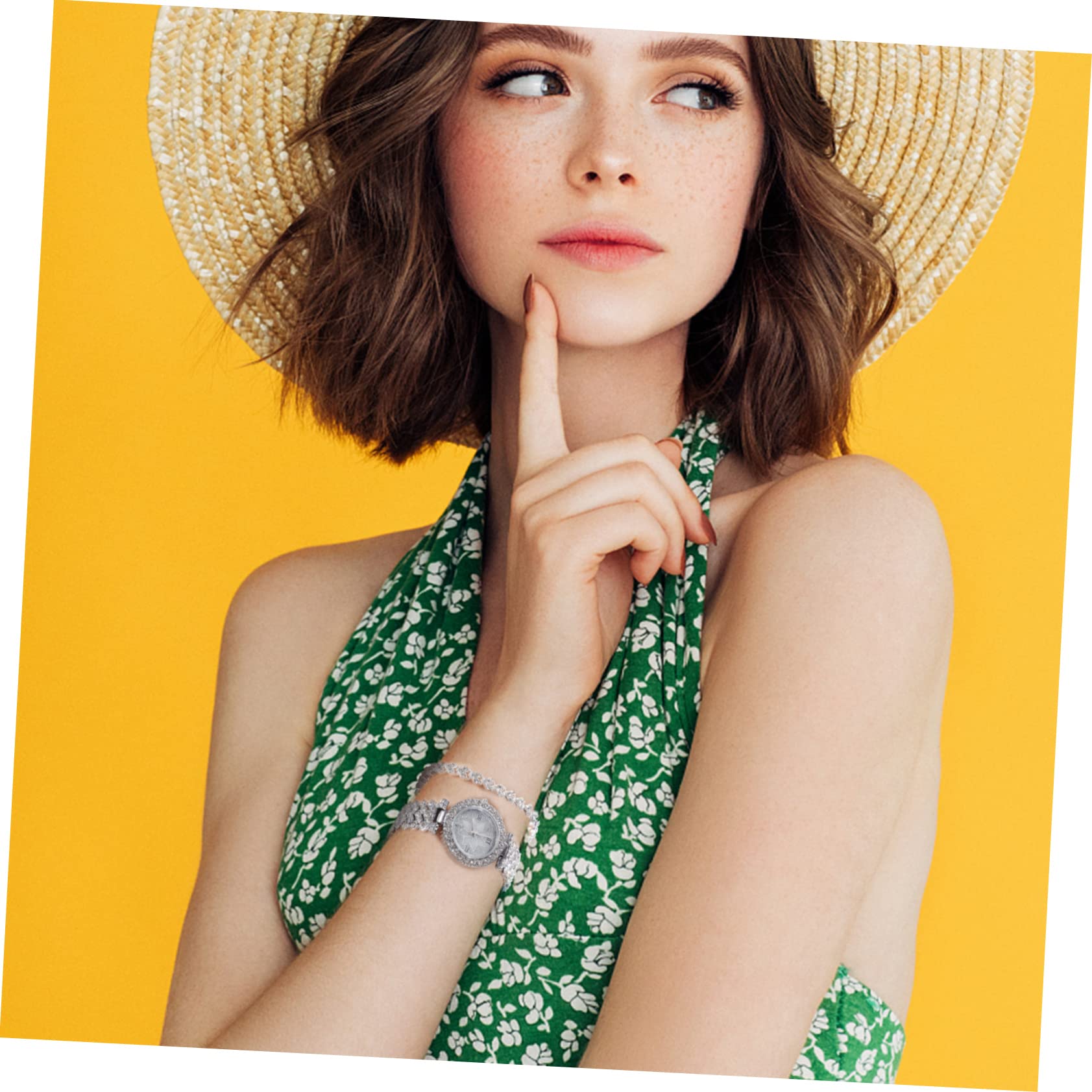 3stücke Damen Armbanduhr Mit Glänzenden Strasssteinen Und Passender Handgelenk Celet Modische Quarzuhr Für Elegante Anlässe Für Mutter Tochter Oder Freundin