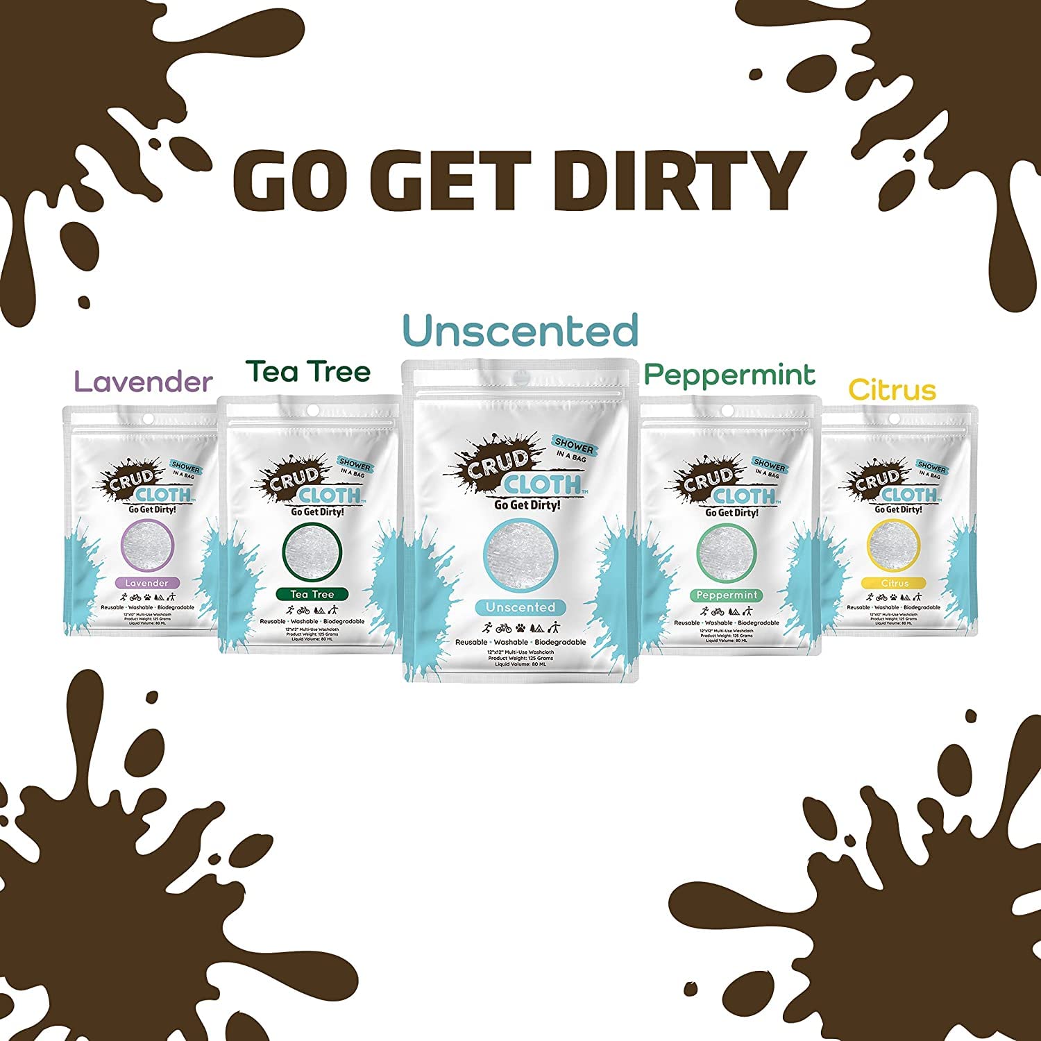 Buy Crud Cloth Shower In A Bag (Set of 4) Tea Tree Scented