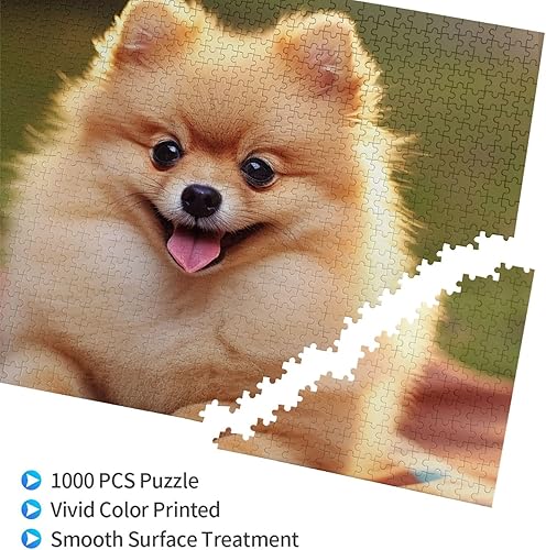 Miniatura 3 de Rompecabezas de 1000 piezas para adultos, rompecabezas desafiante de madera de Pomerania de pelo corto, rompecabezas personalizado con imagen para