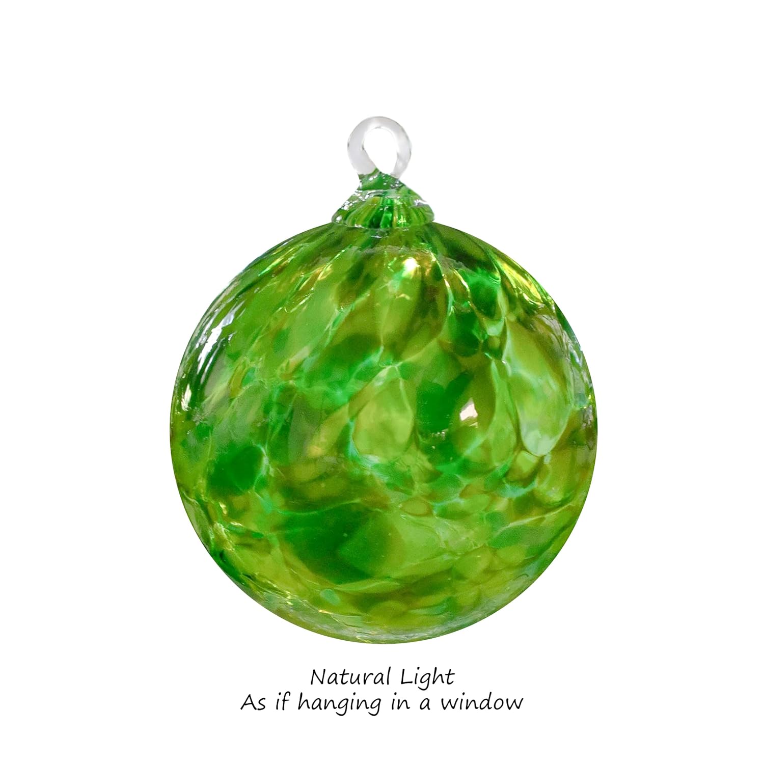 Hand Blown Glass Ornament - Suncatcher - Witches Ball - in “Forest Green” Dehanna Jones : Handmade Products