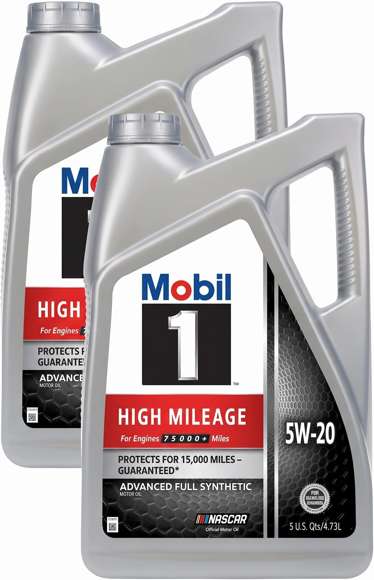 Mobil 1 Motor Oil 5W-20, 5 Quart | Full Synthetic | High Mileage | Pack of 2