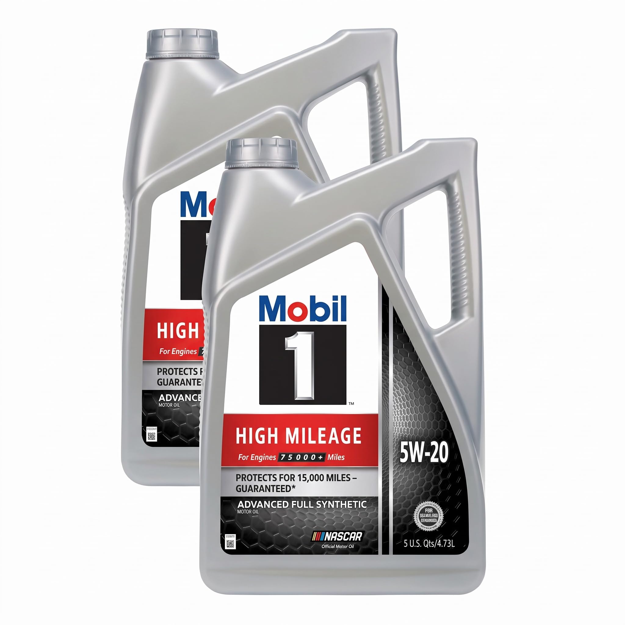 Mobil 1 Motor Oil 5W-20, 5 Quart | Full Synthetic | High Mileage | Pack of 2