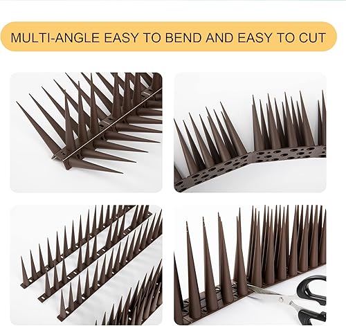 Miniatura 5 de OFFO Bird Spikes - Picos de paloma para exteriores para gatos que mantienen a los pájaros, mapache, pájaro carpintero, 40 pies (40.0 ft), marrón