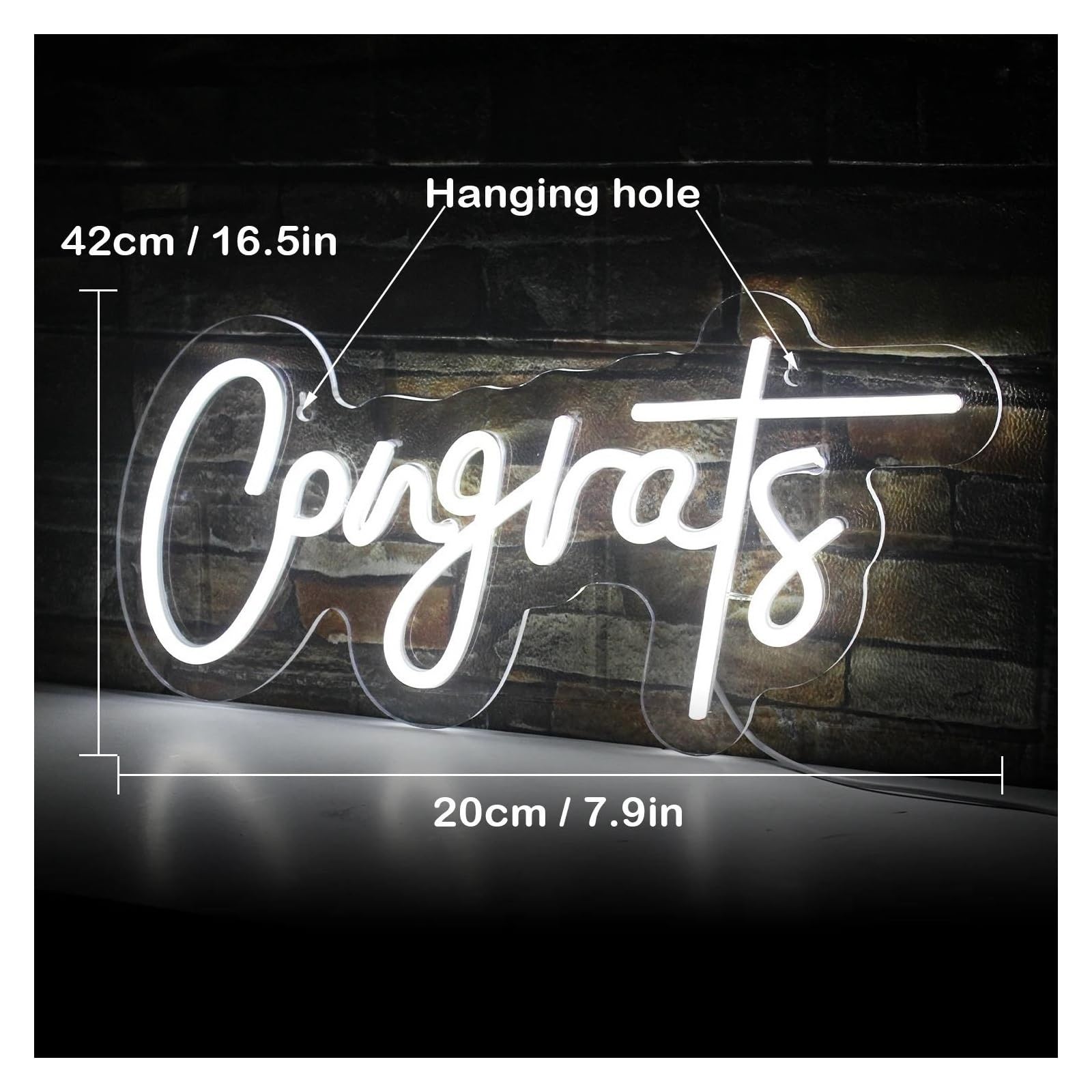 Insegna luminosa al neon Per insegne al per neon congratulazioni LED bar feste cameretta camera da letto arredamento bella per stanza
