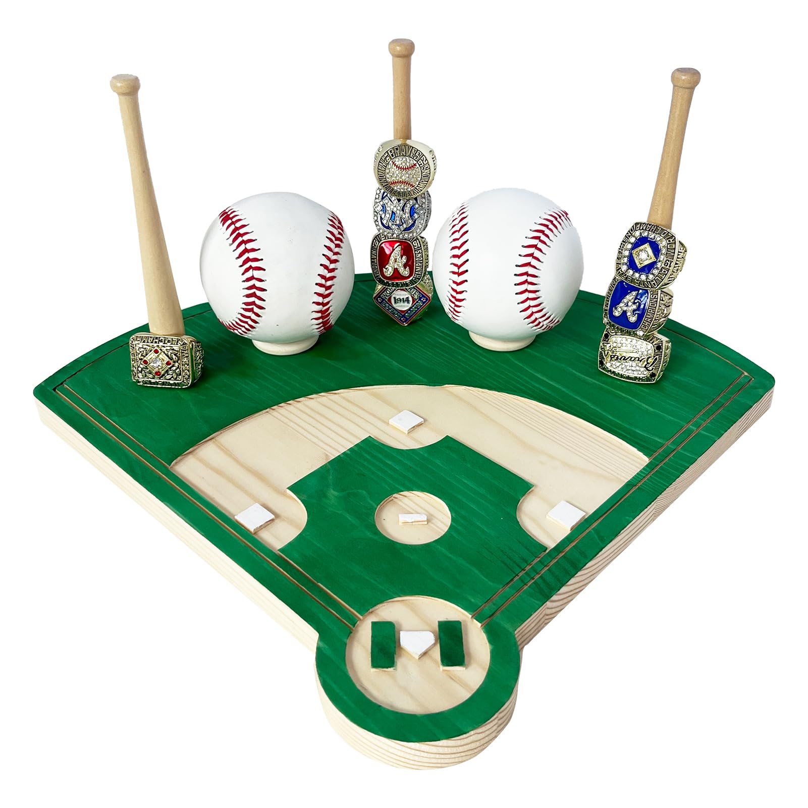 Vitrina De Béisbol, Expositor De Madera Para Béisbol, Exhibición De Anillos De Campeonato De Beisbol Y Torneos Vitrina De Regalo De Trofeos Y