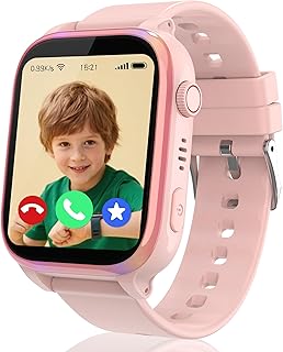 ELEJAFE 4G Montre Connectée Enfant, Montre GPS Enfant Téléphone avec Appel Vidéo SOS Réveil Appareil Caméra IP68 Mode Scol…