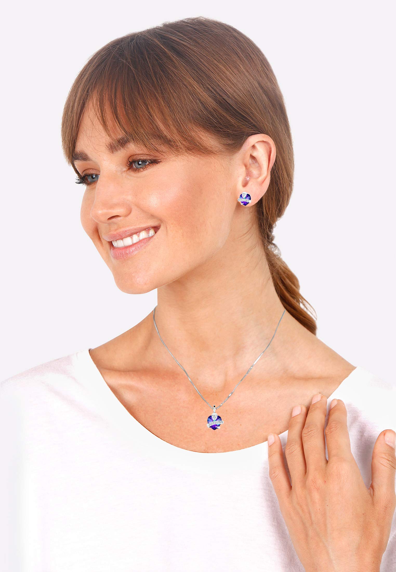 Elli Damen Schmuckset Herz Motiv Edel mit Kristalle