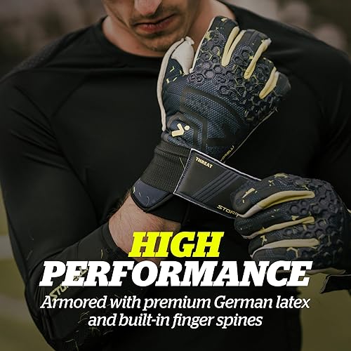 Miniatura 2 de Storelli Silencer Threat Goalkeeper Gloves  Soccer Goalie Gloves with Finger Spines  Enhanced Finger and Hand Protection