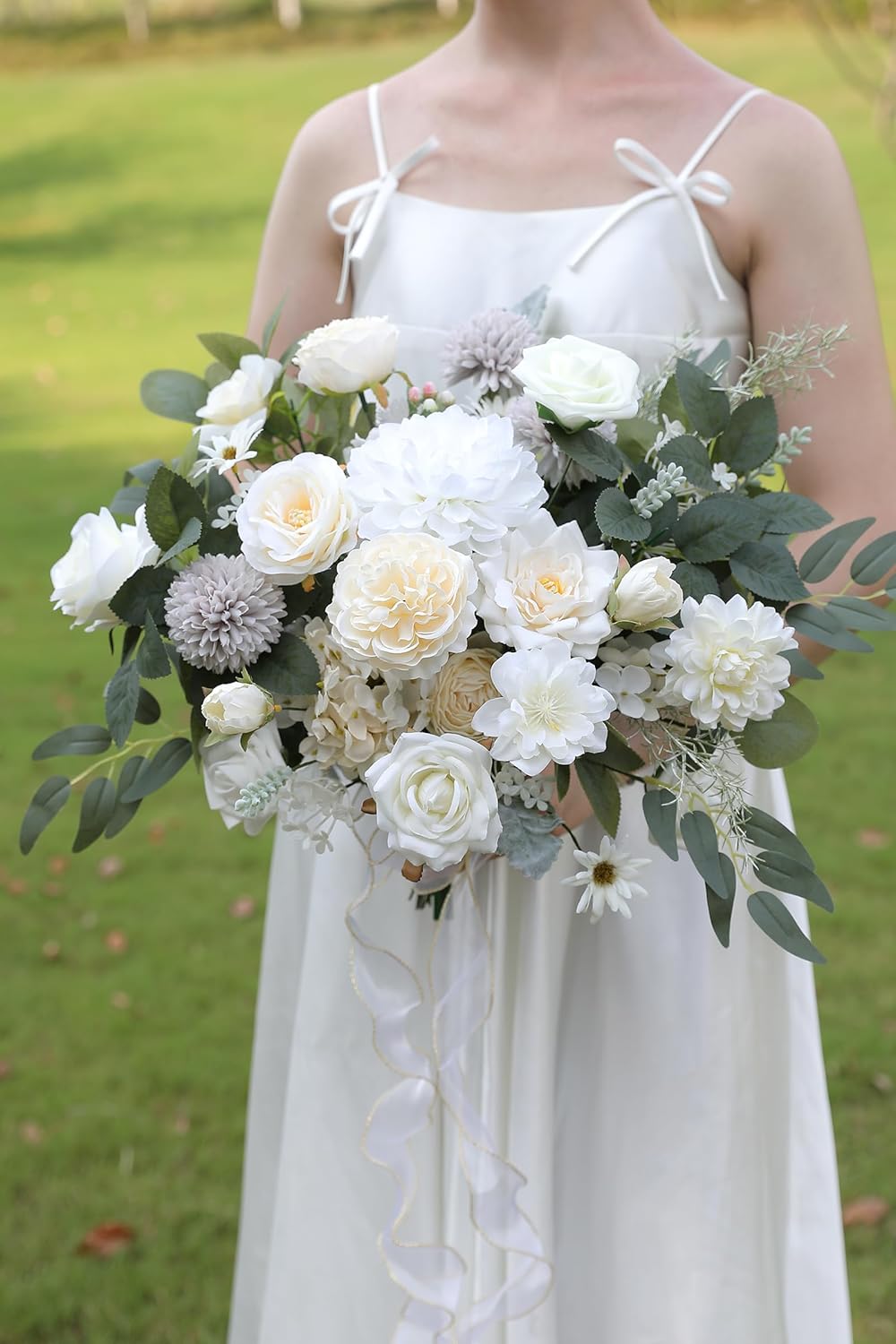 White Artificial Flowers Combo Box Set Fake Flowers Bulk Flower Leaf with Stems for DIY Wedding Bouquets Centerpieces Baby Shower Party Home Decorations - Image 4