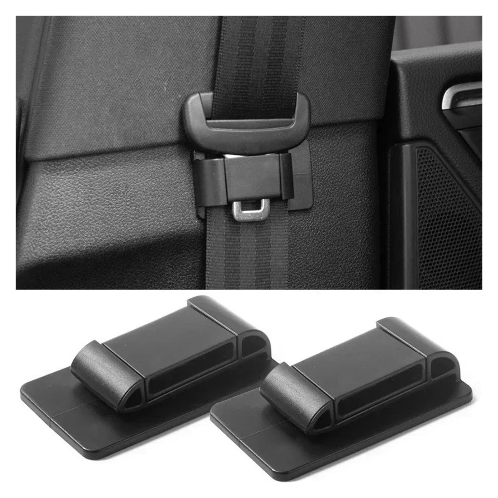 Car for Seat Belt Limiter Fixed Buckle Stopper Clip Non-Slip Adjusting Device (czarny - 2 szt.)