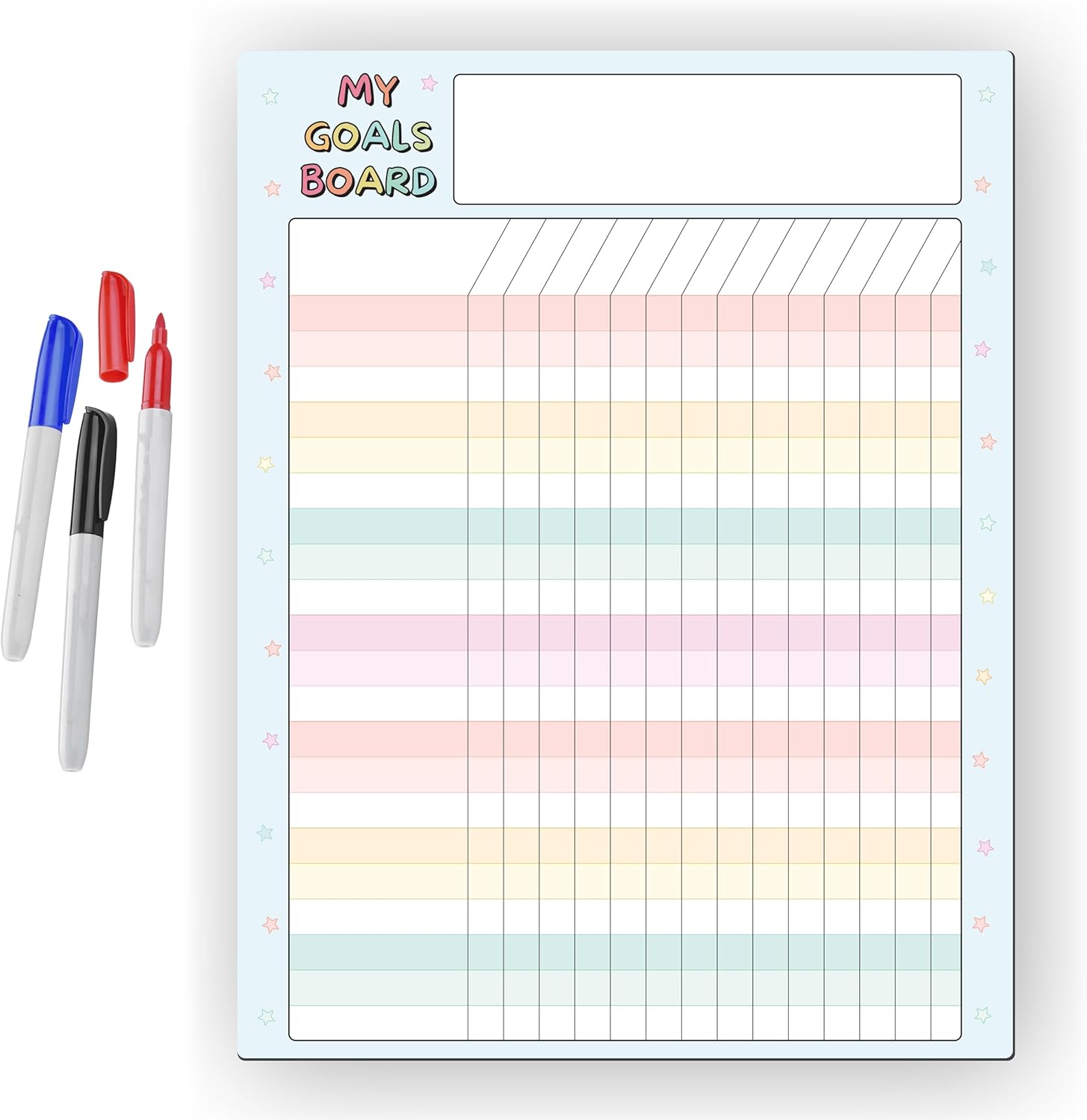 Magnetic Dry Erase Incentive Chart Board | Reward and Task Tracker for Kids and Adults | Behavior and Goal Organizer for Home, Classroom, and Teachers - 10" x 13" with Markers