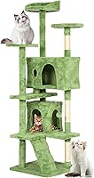 Vista 10 de FDW Torre de árbol para gatos de 54 pulgadas Ceniciento Centro de actividades de interior de varios niveles con postes rascadores de sisal