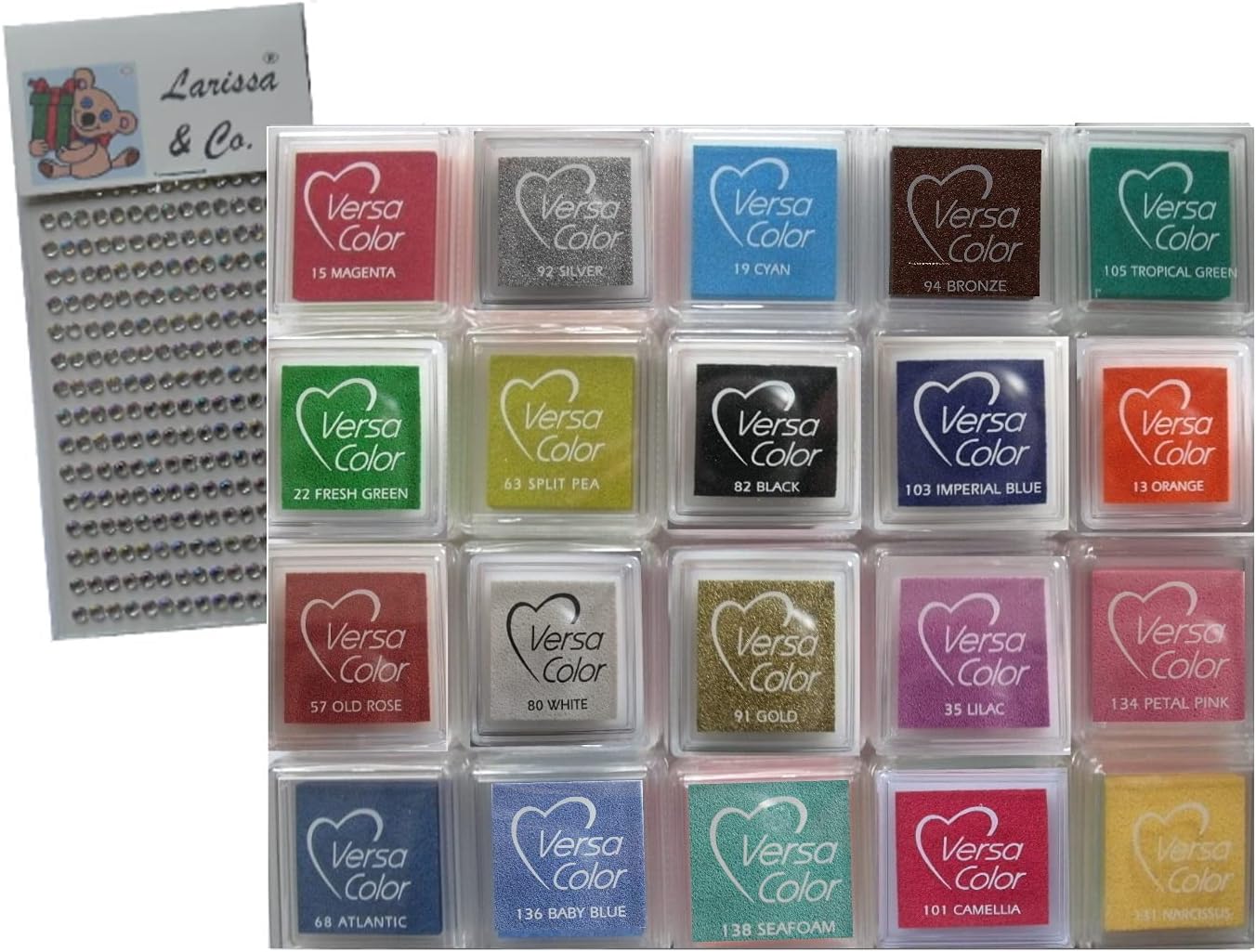 VERSACOLOR Small Ink Pads Bargain Offer Set of 20 Colours Plus Larissa