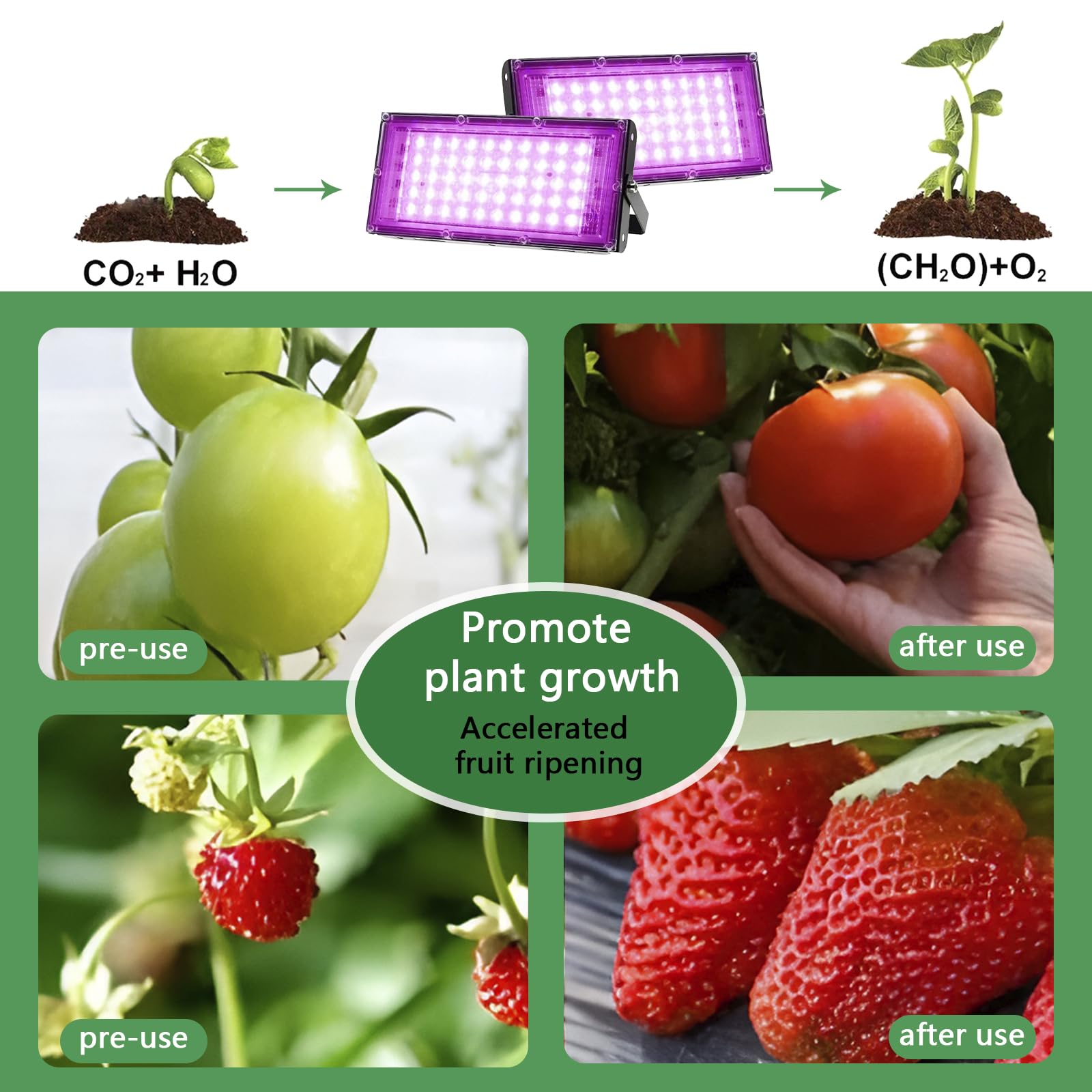 Lamparas de cultivo LED regulable, Grow light Focos LED Cultivo interior Lampara LED Cultivo para plantas de interior, invernadero exterior, vegetales y flores (B)