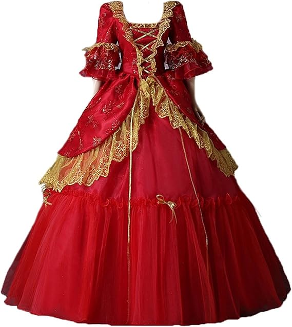 Amazon Co Jp 貴族お嬢様風 洋装ワンピース 中世ヨーロッパ系 プリンセス 巫女 王女様 ドレス 学園祭 ワンピース コスチューム ホビー