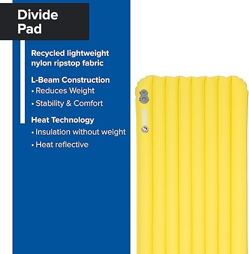 Miniatura 10 de Big Agnes Divide Insulated  Ligero, compacto, almohadilla para dormir con cámara de aire de 3 estaciones, pequeña, verde oliva cálido