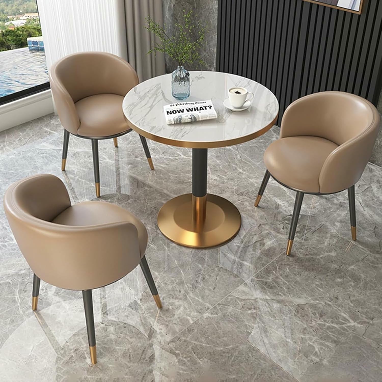 Office Reception Room Club Table, Coffee Desk & Reception Lounge and Chair Set, Space-Saving Furniture Office Conference Tables