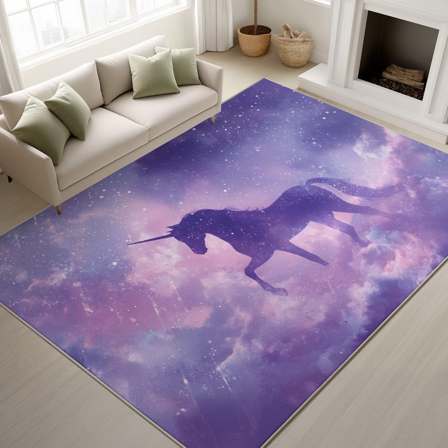Tapis de passage couloir antidérapant lavable 80x120 paillasson entrée lilas
