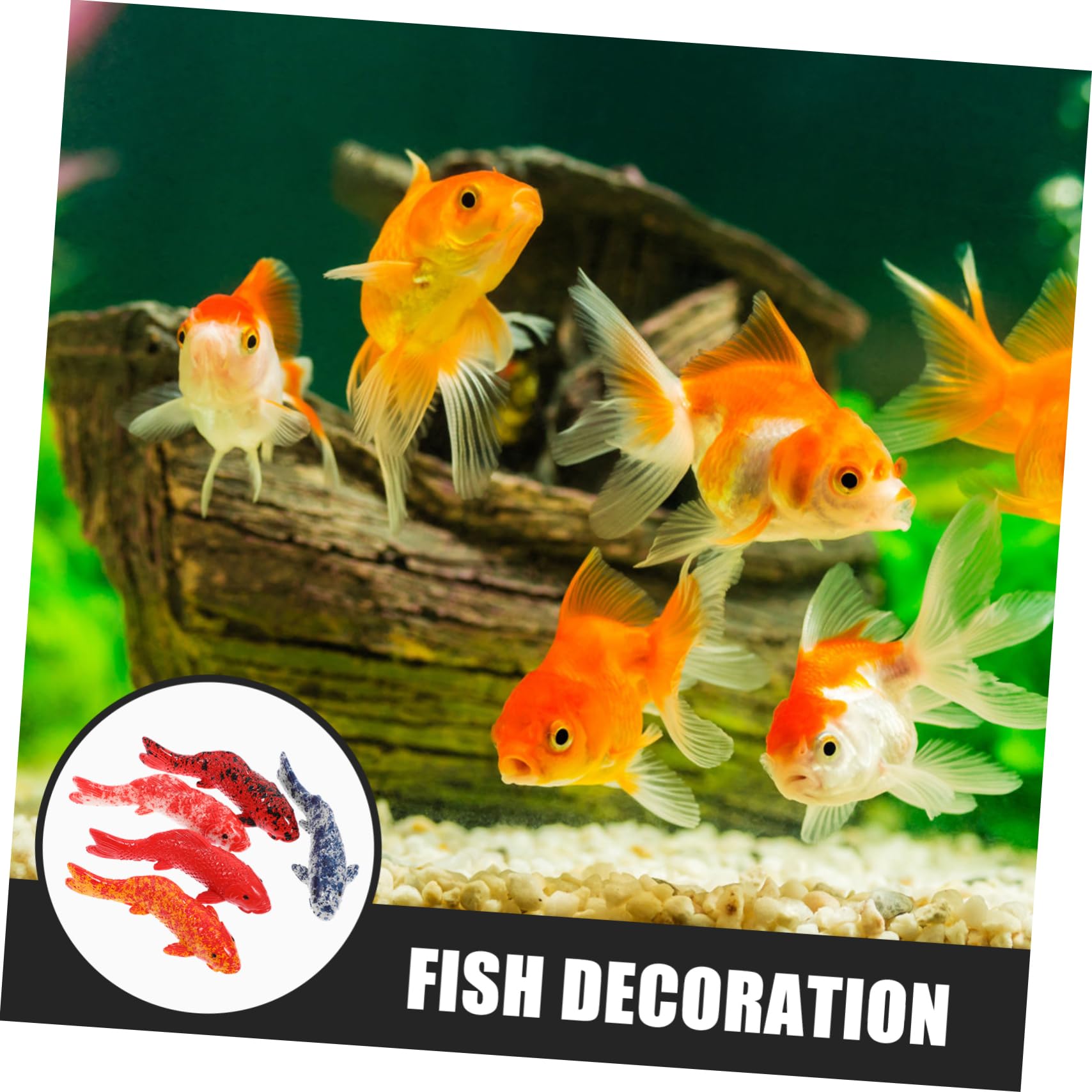 Kisangel 20 Piezas De Peces Falsos Roca De Falsa Decoración De Peces Peces Ornamentales De Resina