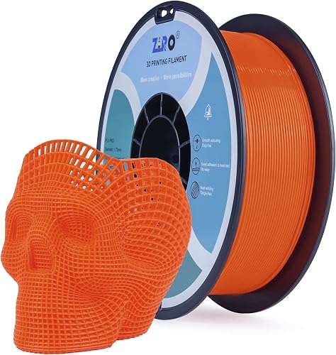 ZIRO 3D Printer Filament PLA 1.75 1KG(2.2lbs), Dimensional Accuracy +/- 0.05mm, Fluo orange