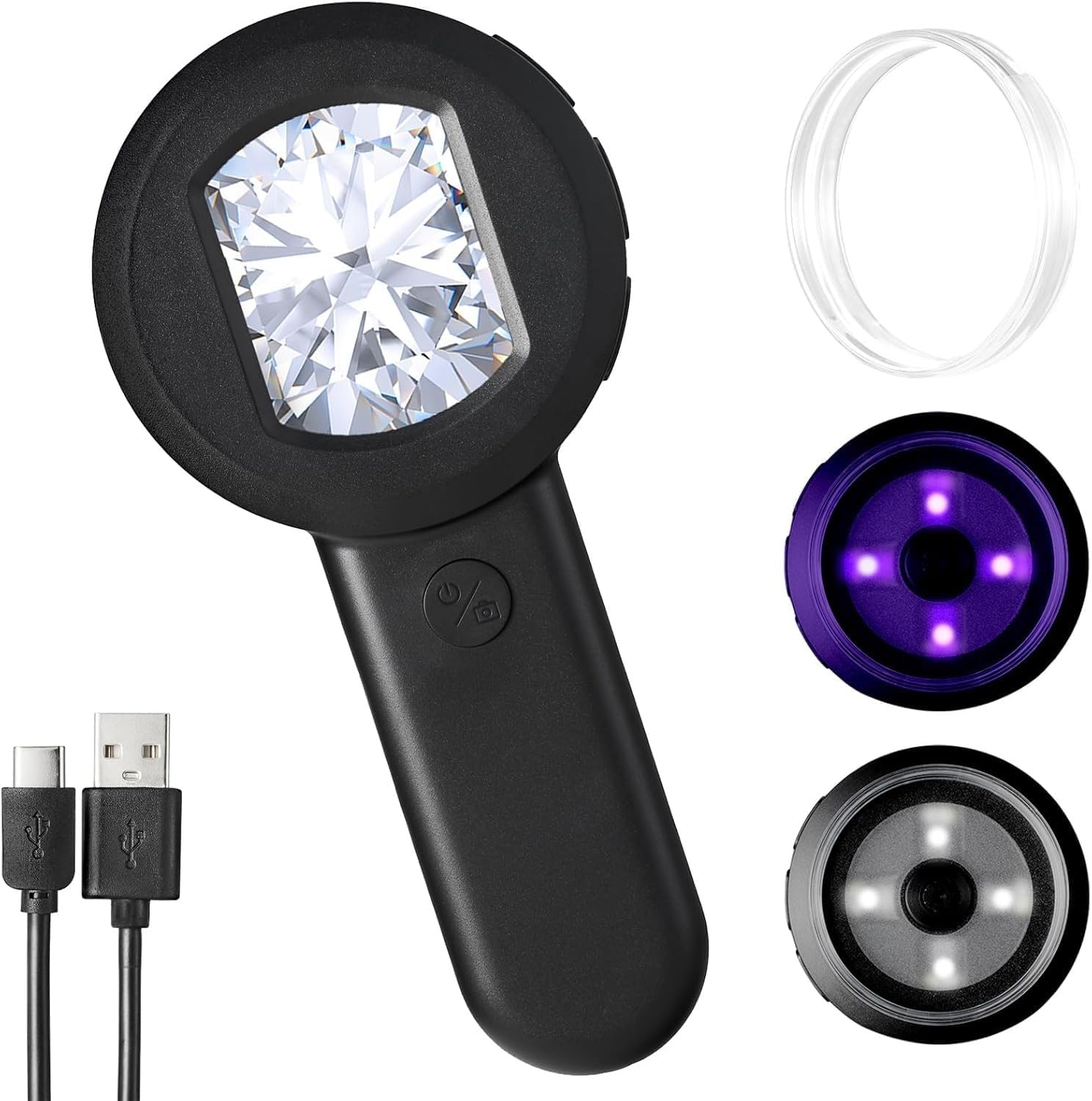 Microware Digital Magnifying Glass, 100X Digital Magnifier with Screen & 8 LED Lights, Portable Handheld Microscope for Jewelers loupe and Coin Collectors (32GB TF Card,Compatible Mac/PC)-image-33