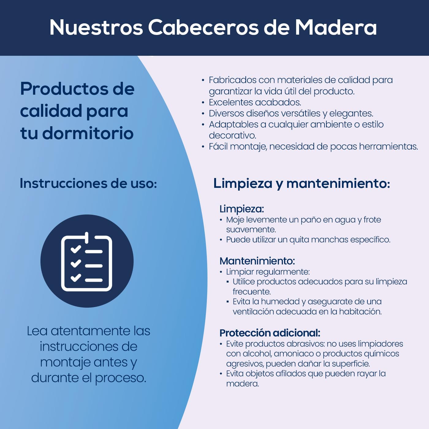 Duérmete Online - Cabecero Nórdico Omabella de 160 x 120 cm | Práctico y Elegante | Fácil de Montar, Colores Cambria y Blanco (para Cama de 135-140 o 160)