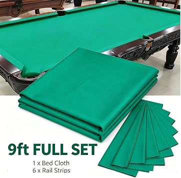 9ft Pool Table Felt Replacement Kit, Premium Wool Blend Billiard Cloth