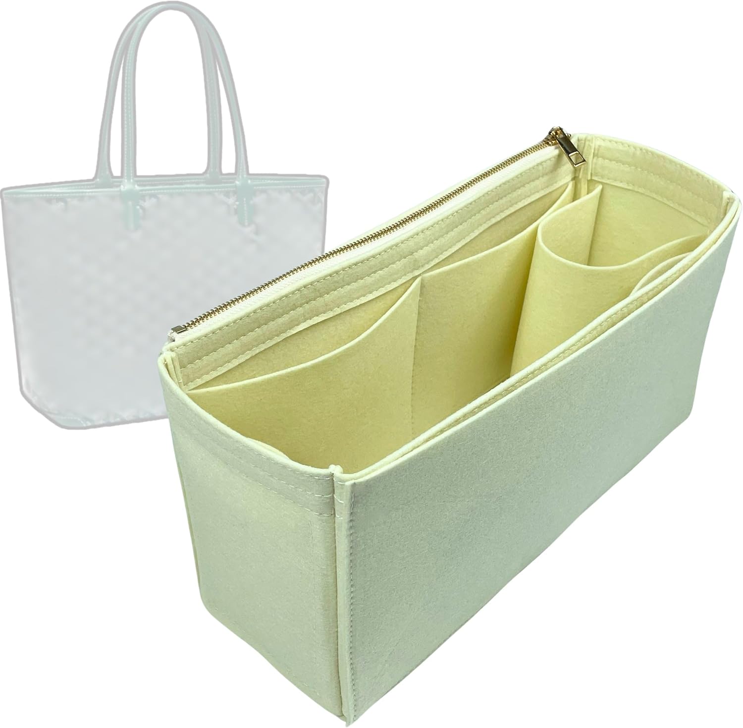 Organizer for Artois PM | MM | GM, Felt Bag Insert, 31 Colors (GM, Black)