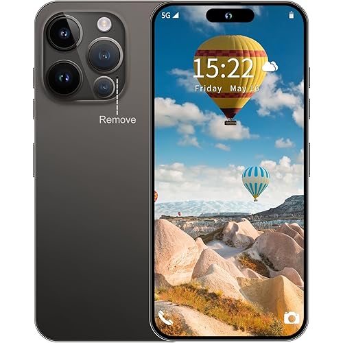16PROMA X Unlocked Smartphone 6.9" HD Screen 6+256GB Smartphone with 128G Memory Card New System 6800mAh Long Battery Dual SIM/Fingerprint Lock/Face ID/GPS (Black)