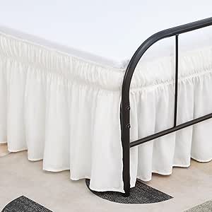 Amazon.com: RIMELA Bed Skirts with Split Corners Ivory Queen 12 Inch ...