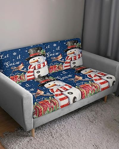 Miniatura 3 de Fundas de cojín para sofá de Navidad, color azul marino, funda elástica para sofá con parte inferior elástica, fundas protectoras para sofá de