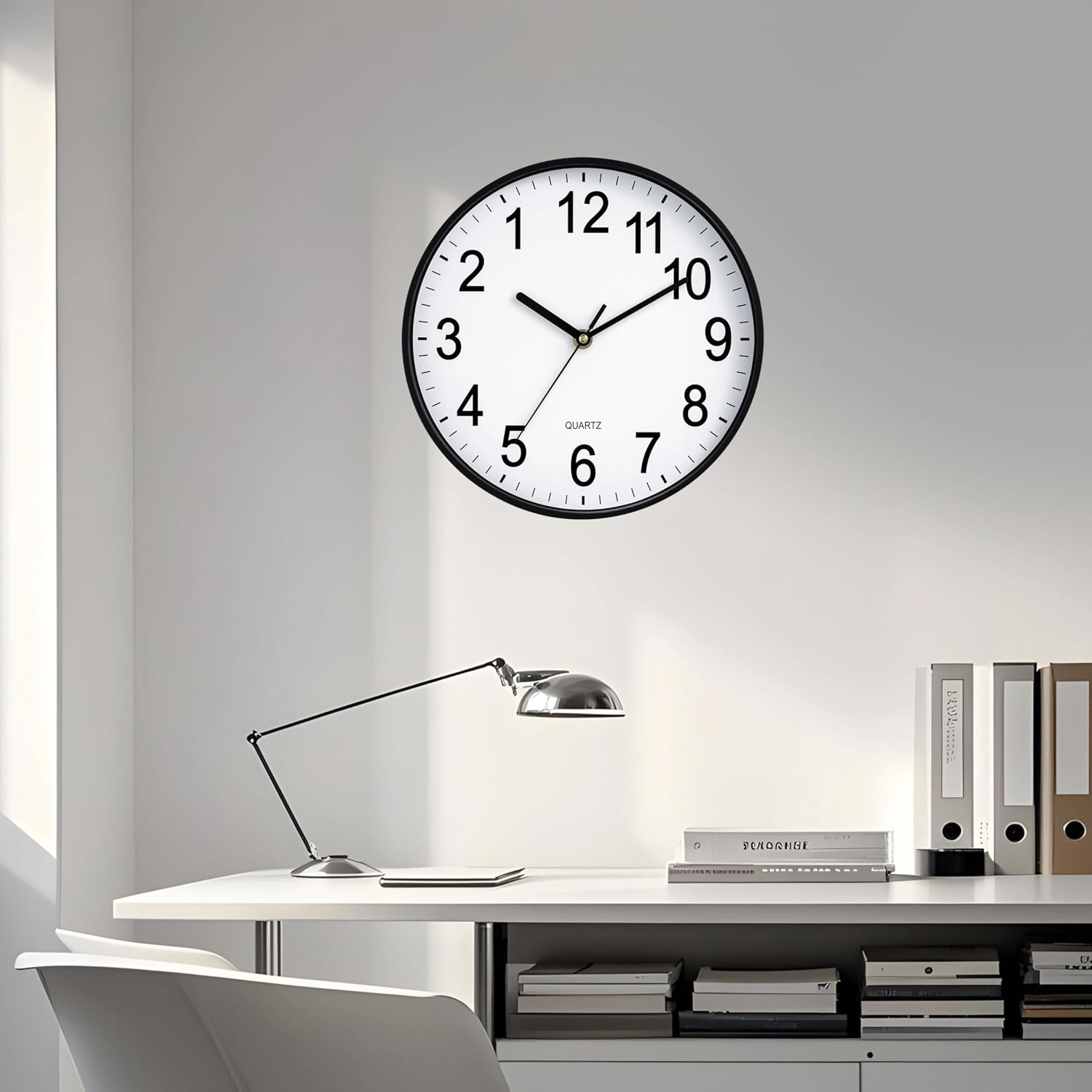 Backwards Wall Clock 10 inch Clock Reverse Wall Clock Battery Operated Novel Runs Counterclockwise with Large Numbers Decorative for Kitchen Office School Classroom Bar