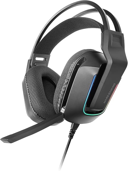 Mars Gaming MH-STRIKE, Cuffie Gaming FRGB Rainbow, Design Ergonomico, Driver al Neodimio da 50 mm, Microfono Pieghevole, Controlli Integrati, Cuscinetti Air, Archetto Regolabile, Multiplatform, Nero - 1