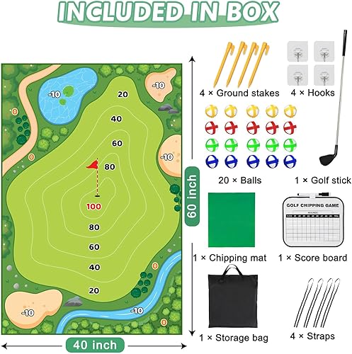 Miniatura 7 de Battle Golf Game Chipping Mat - 37pcs Sticky Golf Pro Games Practice Mats Indoor Outdoor Games for Adults Family Kids Battle Golf Royale Game Play