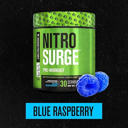 Miniatura 51 de Jacked Factory Suplemento NITROSURGE para antes del entrenamiento, energía sin fin, ganancias instantáneas de fuerza, bombas intensas de óxido